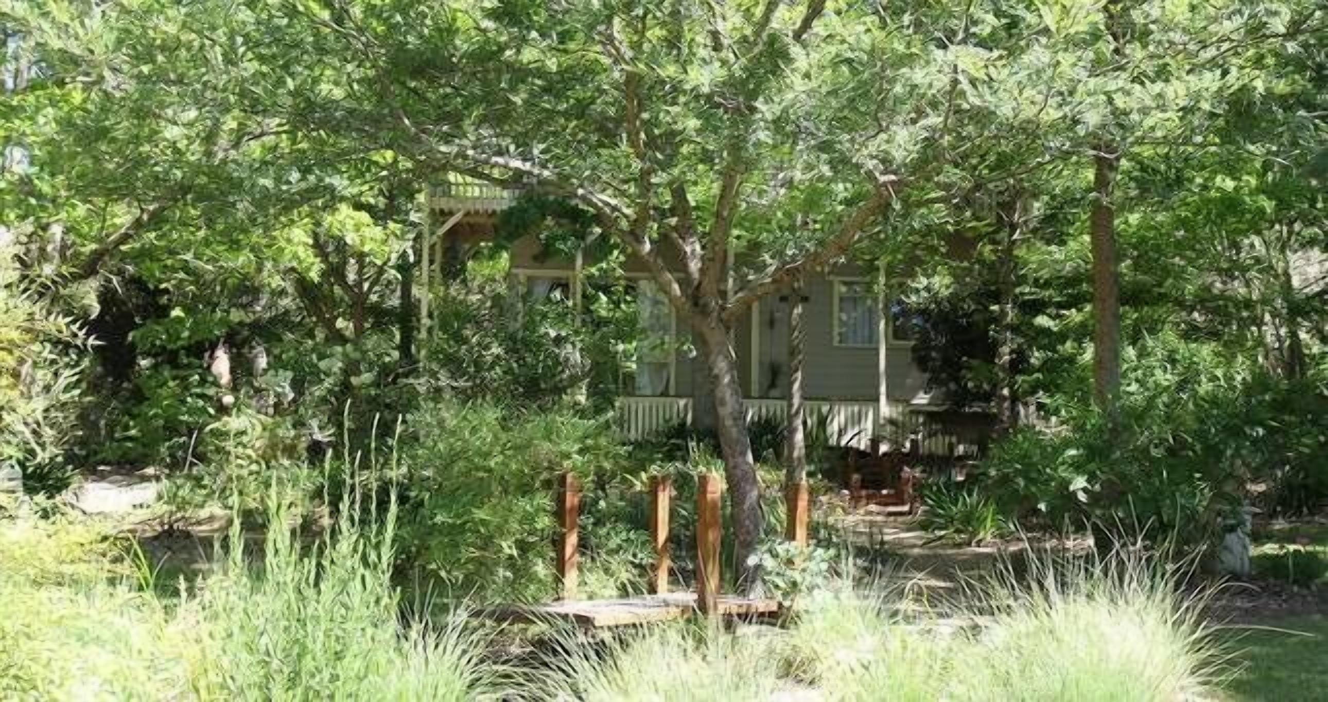 Cottage through the garden